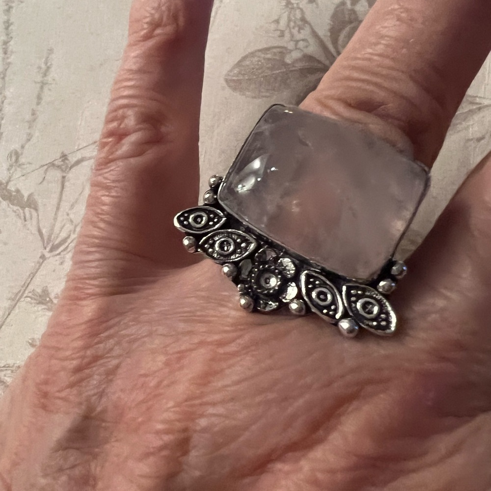 NEW Rose Quartz silver ring - Picture 11 of 11